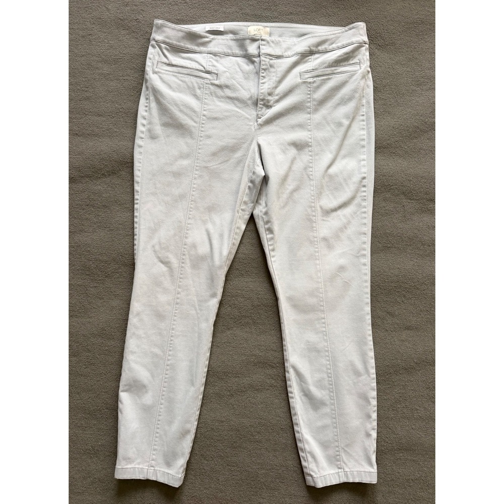 Loft Outlet Women Light Gray Skinny Ankle Seamed Front Pants Size 14 High Rise - Picture 5 of 14